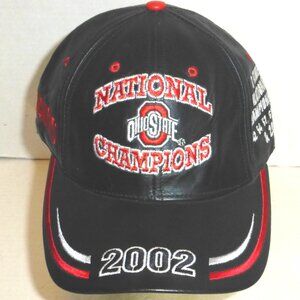 Vintage Modern Ohio State Buckeyes 2002 National Champions Leather Strapback Hat